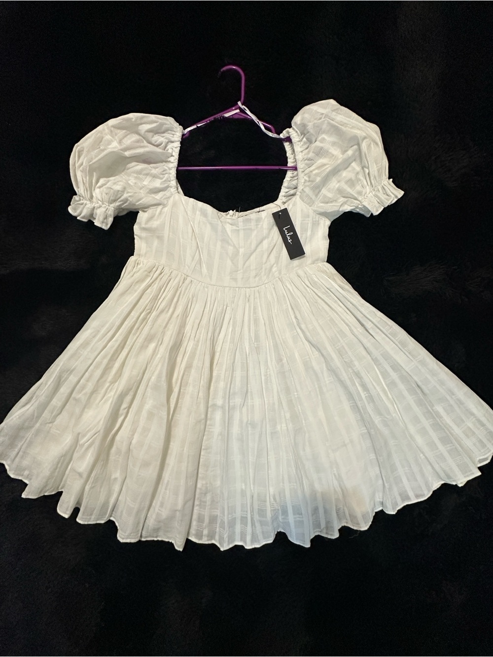 Lulus White Puff-Sleeve Babydoll Dress